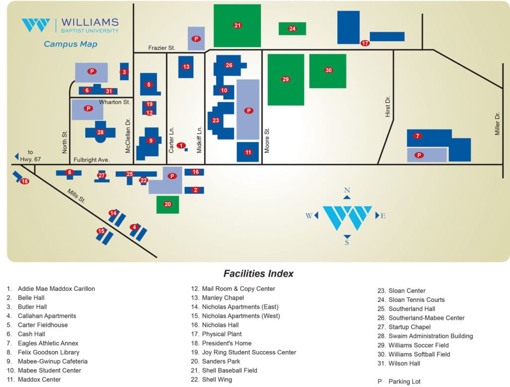 Campus Map - Williams Baptist University